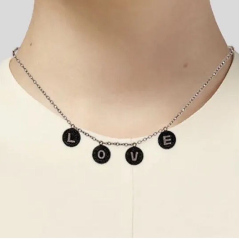 Bettina Javaheri black diamond rose gold love necklace RARE - Picture 14 of 16
